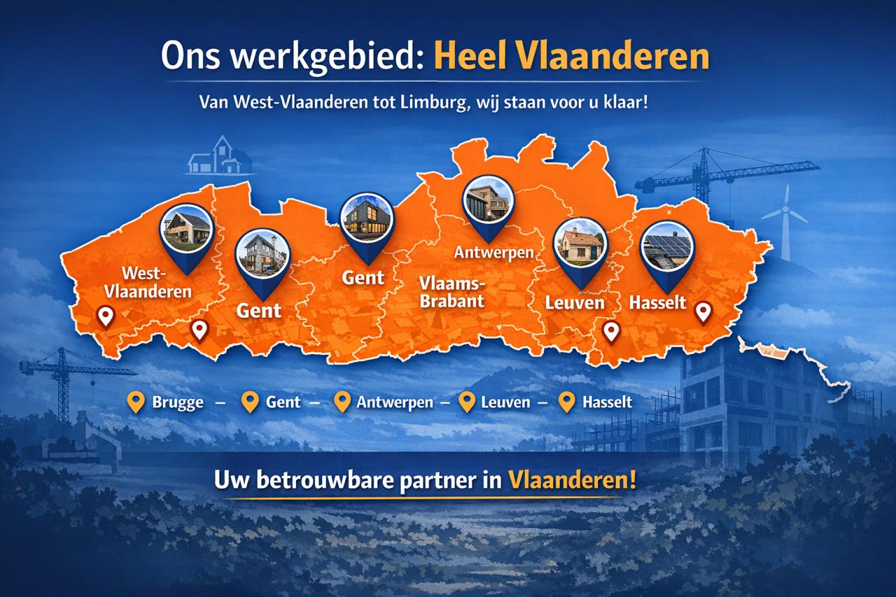 Werkgebied J&B Constructions – Vlaanderen